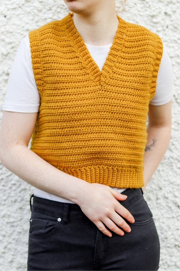 Oversized Crochet Sweater Vest